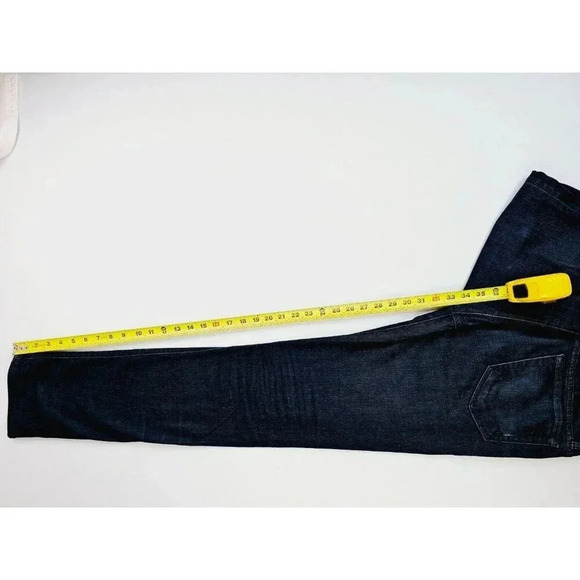 Frame Size 32X33 Men's L'Homme Skinny Blue Denim 5 Pocket Jeans Made in The USA - Picture 6 of 13